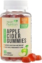 Gommies de vinaigre de cidre de pomme 1000mg - maximum de force sans sucre Vitamines sans vinaigre de cidre de pomme, soutient le métabolisme et l'énergie, Keto Friendly, vitamine B12, sans gélatine, sans gluten, végétalien et non-OGM - 60 Gommies