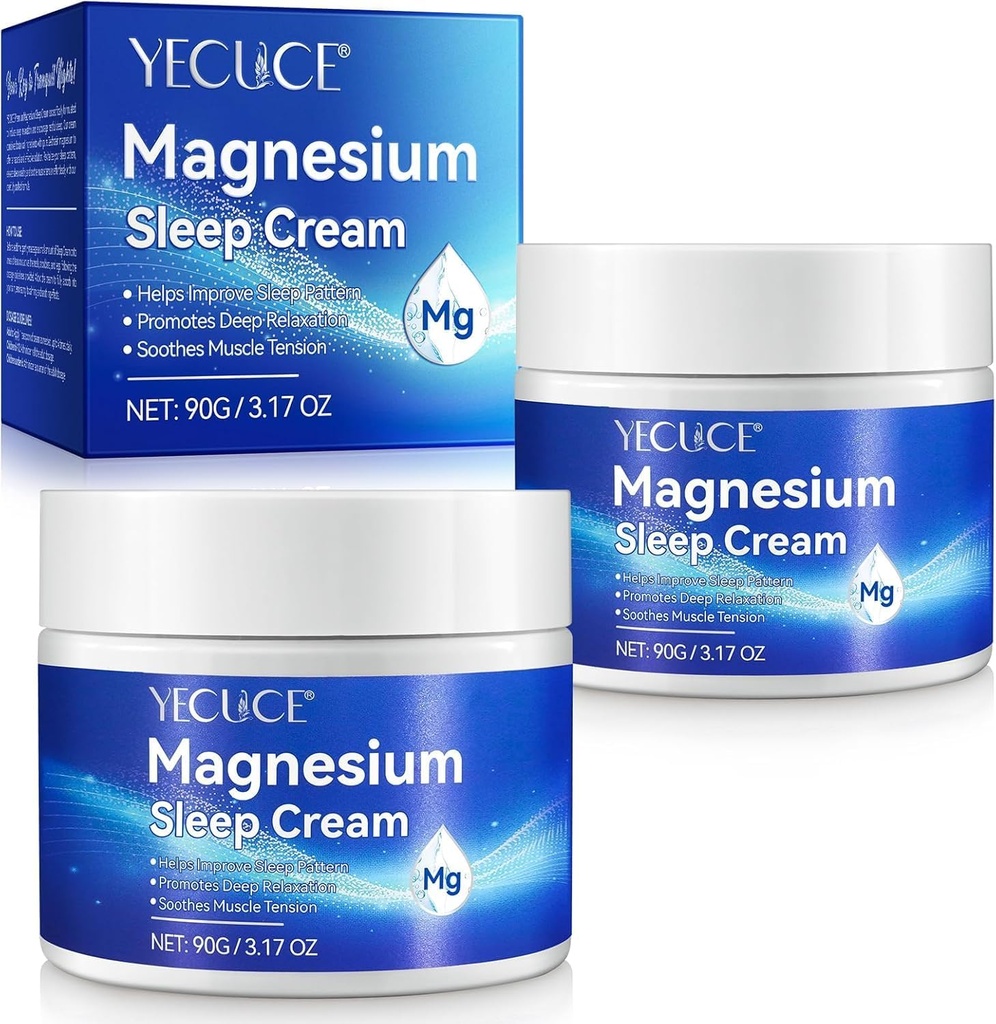 Magnesium Cream for Body - Magnesium Oil for Feet, Pure Premium Magnesium Lotion with Vitamin E and Almond Oil for Muscle Soreness