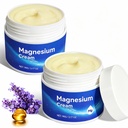Crème de magnésium pour le corps - Huile de magnésium pour pieds, Lotion de magnésium Pure Premium avec vitamine E et huile d'amande pour la douleur musculaire