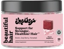 Chewsy - Belles Cheveux - Soutien pour cheveux plus forts et sains - avec biotine, extrait de crin, baies de Goji et vitamines - framboise douce, 30 jours d'approvisionnement