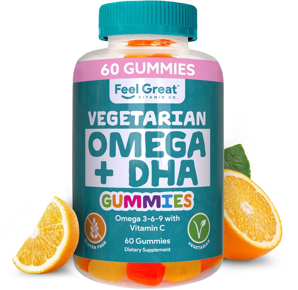 Se sentir grand Omega & DHA Gummies pour les adultes Omega 3 à base de plantes Huile de poisson Alternative de Végétarien.