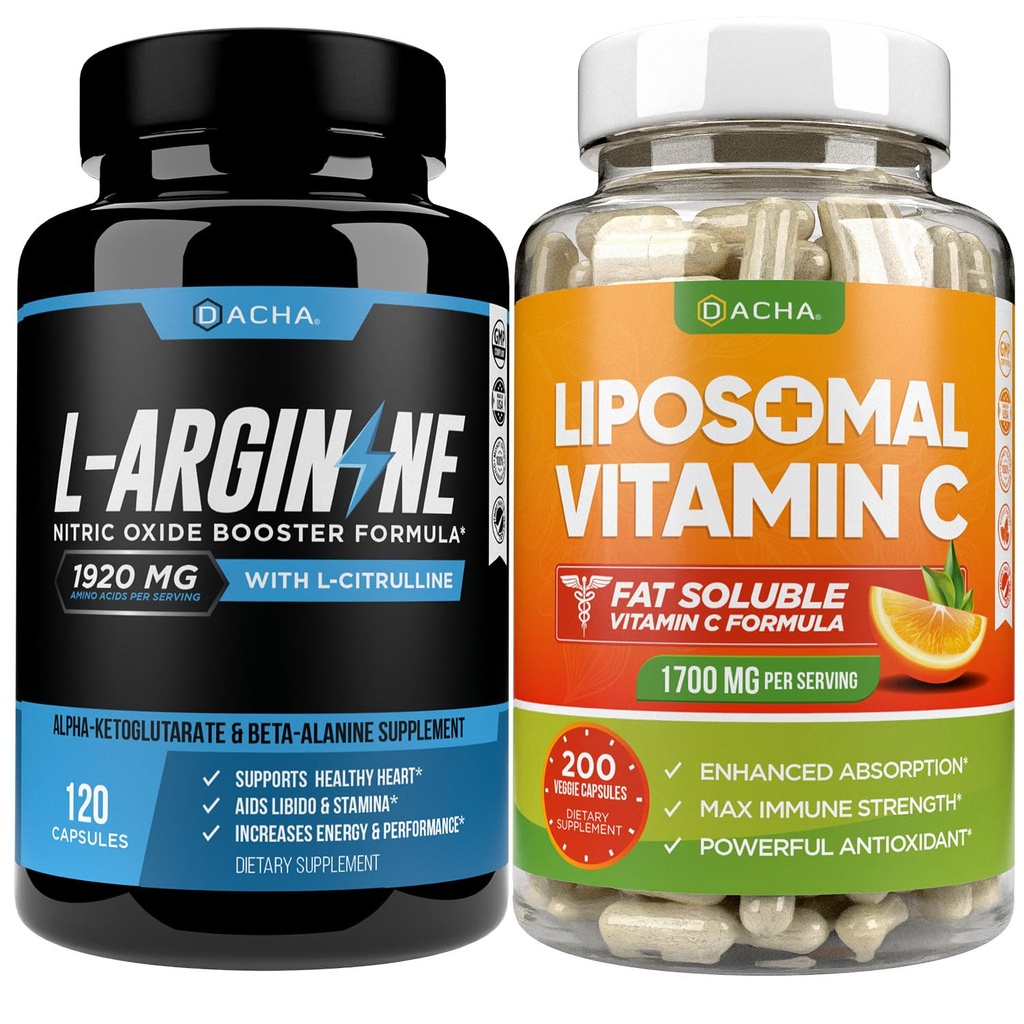 Max Strength Booster à Oxyde Nitrique – L-Arginine & Liposomique Vitamine C, Avec L Citrulline, Palmitate d'Ascorbyl, Formule de Boost Absorb naturel pour soutenir l'énergie d'exercice, la santé immunitaire, Slim Look