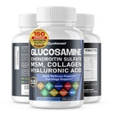 Glucosamine Chondriitine sulfate de méthylsulfonylméthane Acide hyaluronique Gingembre curcuma Vitamine C, D3, poivre noir -150 capsules- Fabriqué aux États-Unis