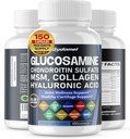Glucosamine Chondriitine sulfate de méthylsulfonylméthane Acide hyaluronique Gingembre curcuma Vitamine C, D3, poivre noir -150 capsules- Fabriqué aux États-Unis