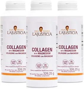 Ana Maria Lajusticia -- Pilules de collagène à haute absorption de 3 paquets avec du magnésium. Peau saine, ongles, cheveux et ligaments. Supplément naturel, 450 comprimés.