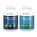 Taurate de magnésium 400mg + Glycinat de magnésium 400mg - Haute absorption et très biodisponible - Ensemble végétalien - 270 + 270 comprimés
