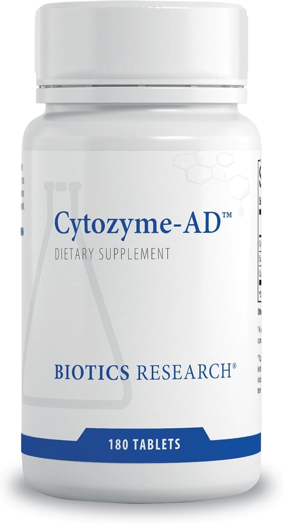 Recherche en biotique Cytozyme-ADTM Supplément de soutien adrénal pour les femmes et les hommes – soutient la fonction adrénale saine, les niveaux d'énergie normaux et le bien-être global et favorise le calme – 180 comprimés