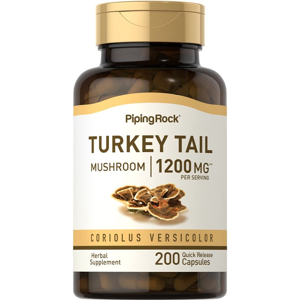 Pipping Rock Turkey Tail Mushroom Capsules 1200mg.200 Pills.