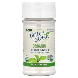 Now Foods Better Stevia Zero Calorie Sweetener Extract Powder, Organic