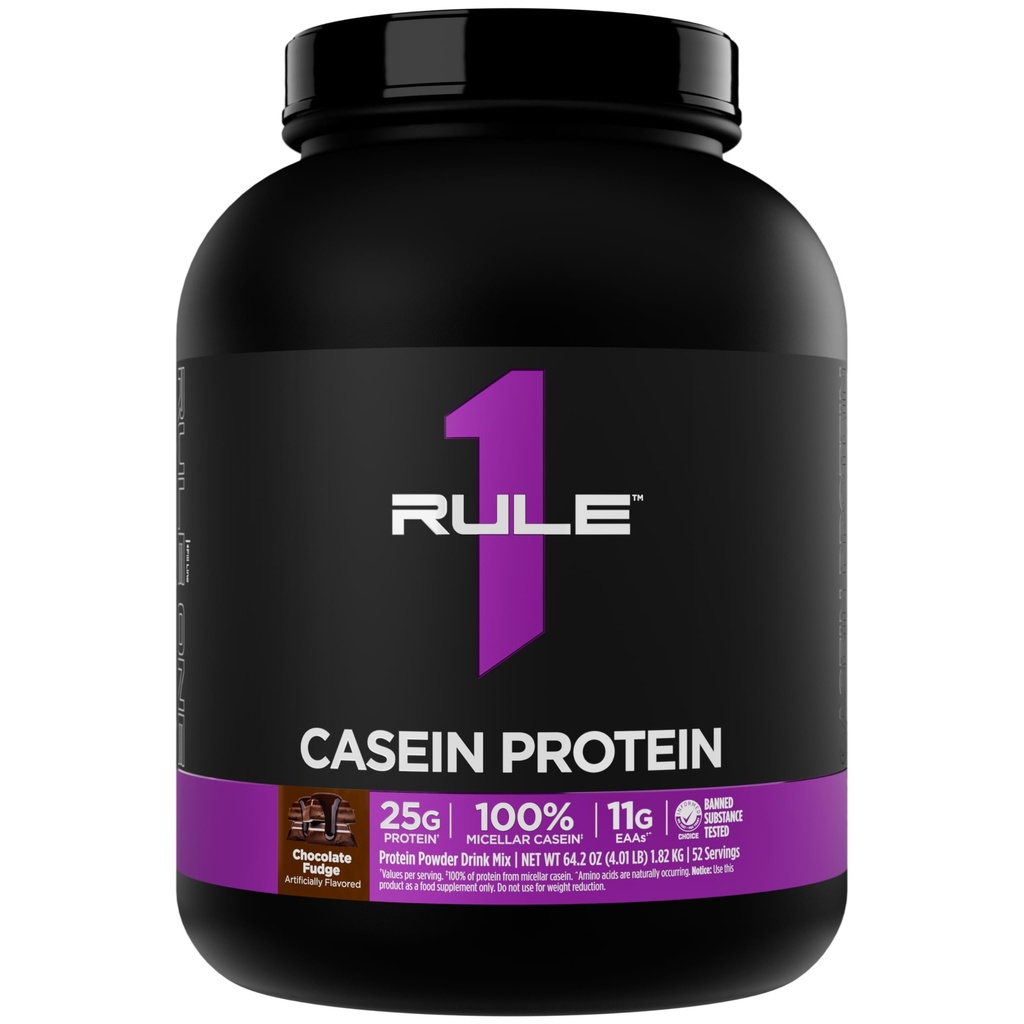 Rule 1 Casein - 1.86 kg (55 Serving, Chocolate Fudge)