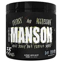 DARK METAL Inc. Poudre de pré-entraînement Manson Stim High Stim, énergie concentrée, chargée avec Beta Alanine L-Carnitine Caféine Infinergy, 35 Srvgs, Blue Raspberry