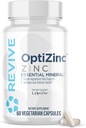 Revive MD Zinc Mineral Supplement for Men & Women - Supports Immunity & Cellular Health with 50mg OptiZinc - Antioxidant & Immune Support - 60 Capsules