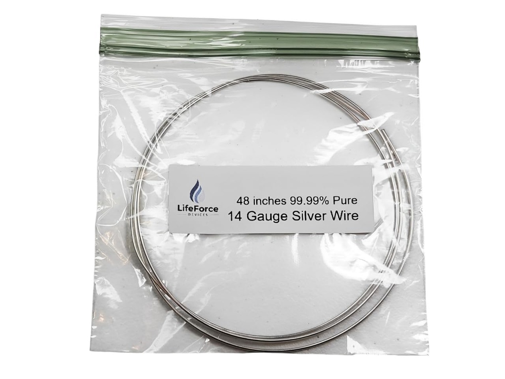 Pure Silver Generator Wires – 9999 Silver Electrodes – Pre-Cut 48-Inch 14 Gauge Wires – Fits LifeForce Generators