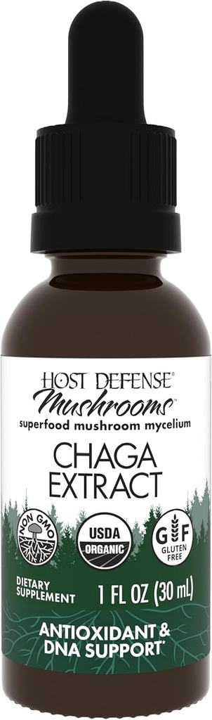 Host Defense Chaga Extract - Supplément de soutien au système immunitaire - Chaga Champignon pour le soutien à l'activité antioxydante - Supplément de champignons liquides - 1 fl oz (30 portions)*