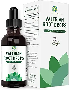 Gouttes liquides de racine valériane Extrait de racine valériane liquide Valeriana officinalis, supplément à base de plantes, soutien sommeil, calme et soulagement du stress,1-Ounce