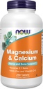 MAINTENANT Aliments suppléments, magnésium et calcium, avec zinc et vitamine D-3, Nerve et os support*, 250 comprimés