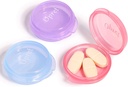 Boîte à pilules Opret Small Pill (3 Pcs), étui à pilules mignon Portable pour mallette de poche Pilules de voyage Boîte à pilules de stockage de médicaments Étui d'oreille (Rose&Blue&Purple)