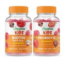 Biotine Lifeable Kids + Probiotique 2 milliards CFU Enfants, Gummies Bundle - Grande dégustation, supplément de vitamine, sans gluten, sans OGM, gummy à croquer