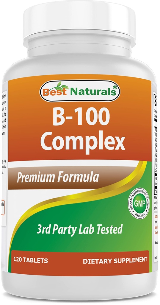 Meilleur complexe naturel B-100 pour adultes, 120 comprimés