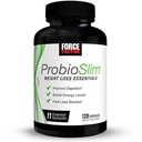 FACTEUR DE FORCE ProbioSlim Weight Loss Essentials Complet quotidien Digestion santé et perte de poids Probiotique Supplément pour les femmes et les hommes avec électrolytes et extrait de thé vert, 120 Capsules