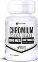 HealthFare Chromium Picolinate 1000mcg , 400 comprimés végétaliens , supplément minéral haute absorption , soutient le sucre sain Métabolisme et l'absorption nutritive , non-OGM , sans gluten , Fabriqué aux États-Unis