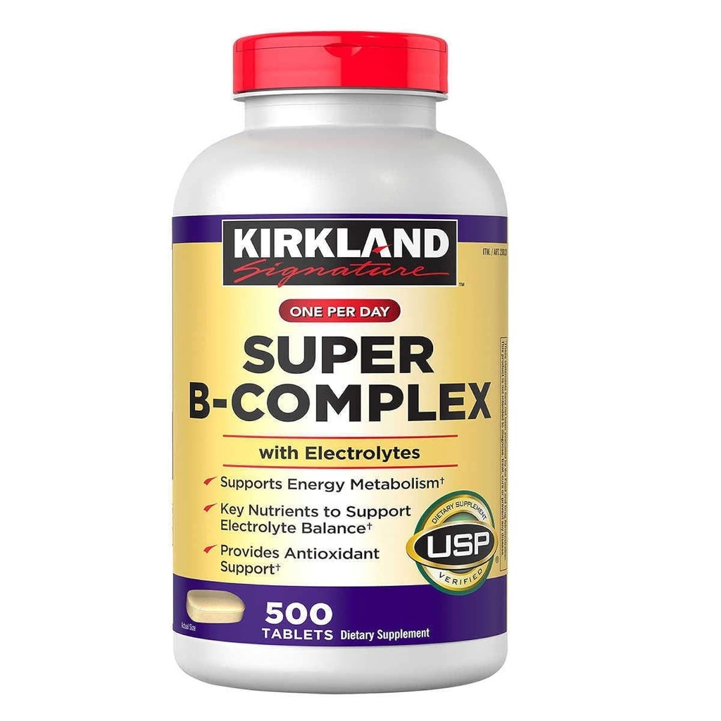 Kirkland Signature Super B-Complex (2-Pack) avec électrolytes (2 x 500 comprimés)