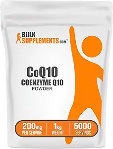 BulkSupplements.com Coenzyme Q10 Poudre - Coenzyme Q10 200mg Supplément, Supplément nutritionnel - Sans gluten, 200mg par portion, 1kg (2,2 lbs) (paquet de 1)