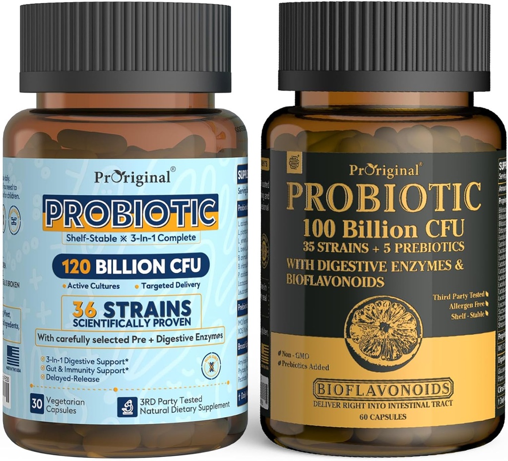 Probiotique 100 milliards UFC + 120 milliards UFC pour la santé gustative et digestive, supplément probiotique à l'acide végane