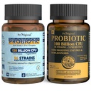 Probiotique 100 milliards UFC + 120 milliards UFC pour la santé gustative et digestive, supplément probiotique à l'acide végane