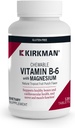 Kirkman - Vitamine B6 avec Magnésium - 120 comprimés - Vitamine potentielle B6 et supplémentation en magnésium - Wafer à croquer - Hypoallergénique