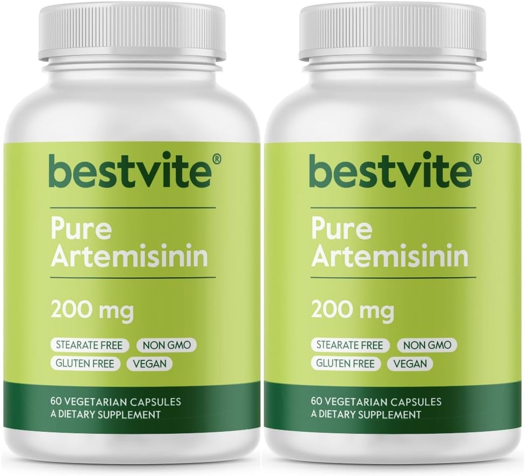 BESTVITE Artemisinin 200mg (120 capsules végétariennes) (2-emballage) - Pas de stéarates - Pas d'agents de débit - Vegan - Sans gluten - Non OGM