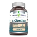Amazing Formulas L Citrulline 2000mg Per Serving 120 Tablets Supplement | Amino Acid Supplement for Men & Women | Non-GMO | Gluten Free | Made in USA