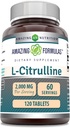 Formules étonnantes L Citrulline 2000mg par portion 120 Comprimés Supplément Amino Acid pour les hommes et les femmes