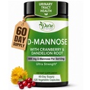 Pure par nature D-mannose avec canneberge et racine de dandelion, 120 comte