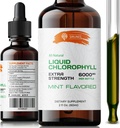 Gouttes de chlorophylle liquide - Extrait de chlorophylline de cuivre de sodium naturel - Nettoyer et soutenir votre système immunitaire et l'énergie naturellement - vert végétalien, non-OGM alimentaire Teinture - bouteille de 2 fl. Oz