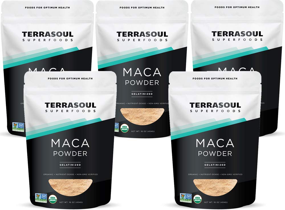 Terrasoul Superfoods Poudre de maca gélatinisée biologique, 5 Lbs - Qualité premium