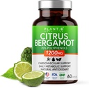 Citrus Bergamot Supplément 1200mg Très concentré à 70% Polyphénols - Extrait pur de Bergamot pour la santé cardiaque, l'immunité, l'antioxydant - 60 Capsules de Véggie, Fabriqué aux États-Unis