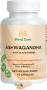 Ashwagandha avec Suppléments Black Pepper Ashwagandha – 60 capsules Count Pure Ashwagandha pour le soutien immunitaire, Energy Boost – Complexe d'Ashwagandha non-OGM