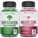 Gommies Supergreen & Magnésium - Magnésium aide les muscles à récupérer, Delicious Supergreens avec épinards, brocolis, betteraves, thé vert et acai pour le soutien immunitaire- 60 Gommies