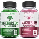 Gommies Supergreen & Magnésium - Magnésium aide les muscles à récupérer, Delicious Supergreens avec épinards, brocolis, betteraves, thé vert et acai pour le soutien immunitaire- 60 Gommies