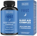 WellPath Rest Valerian Root Sleep Aid pour les adultes avec Melatonine & L-Theanine.