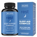 WellPath Rest Valerian Root Sleep Aid pour les adultes avec Melatonine & L-Theanine.