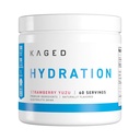 Poudre d'électrolytes kaged Hydra-Charge de fraise Yuzu de fraise Mélange de boissons sportives pré, post, intra-entraînement