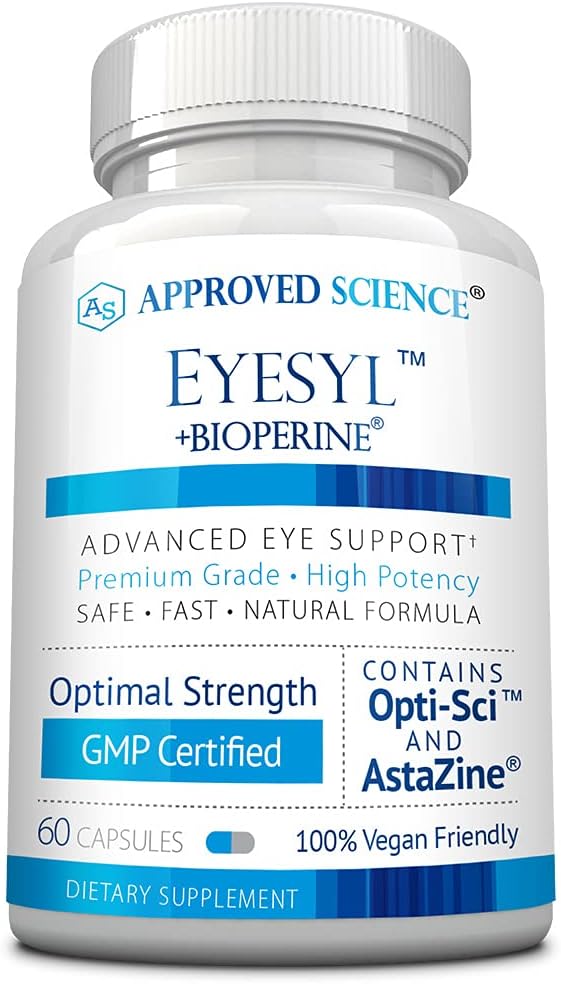 Science EyeSyl - Supplément de support pour les yeux - Picolinate de chrome, Taurine, Lutéine, Zeaxanthin, Bilberry, BioPerine - 1 mois d'approvisionnement - 60 capsules - Fabriqué aux États-Unis