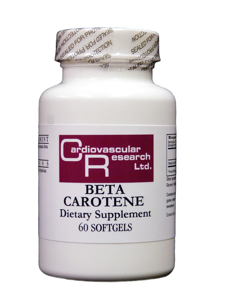 Recherche cardiovasculaire Beta Carotène 3000 mcg 60 softgels