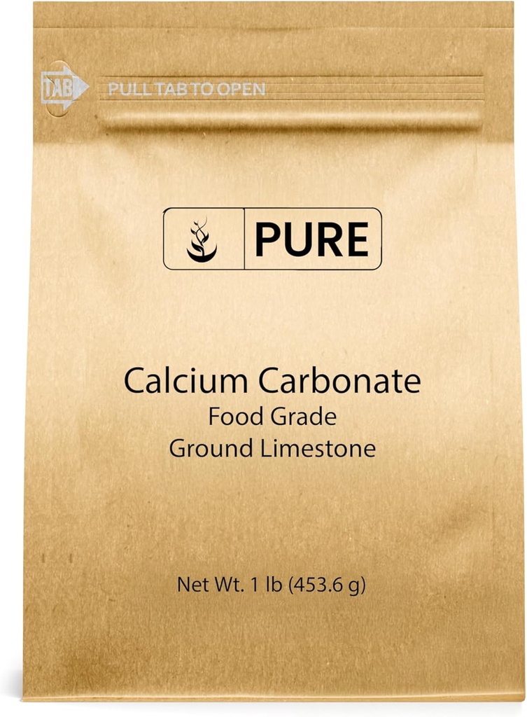 Pure Original Ingredients Calcium Carbonate (1 lb) Dietary Supplement, Food Preservative, Acid Neutralizer