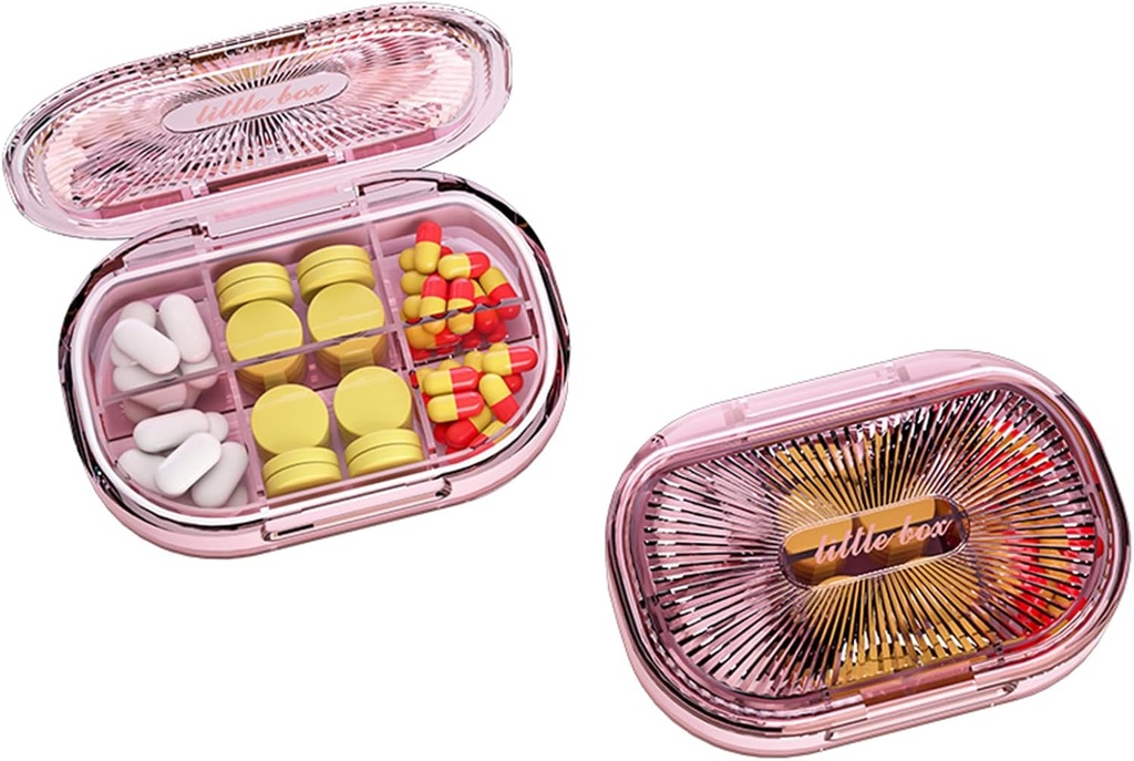 Petite boîte à pilules, étui à pilules de preuve d'humidité, organisateur de pilules de voyage pour la purée de poche, médicament portable quotidien vitamine, huile de poisson, supplément (puits)