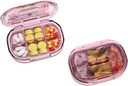 Petite boîte à pilules, étui à pilules de preuve d'humidité, organisateur de pilules de voyage pour la purée de poche, médicament portable quotidien vitamine, huile de poisson, supplément (puits)