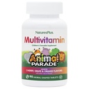 Natures Plus Parade animale Multivitamines à mâcher pour enfants - 90 comprimés en forme d'animal - Arômes naturels assortis - Végétariens, sans gluten - 45 portions