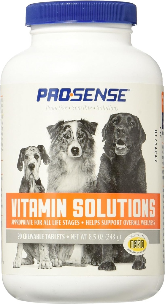 Solutions de vitamine ProSense 90 Compte, comprimés à croquer pour chiens, aide à soutenir le bien-être général (P-87039)
